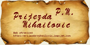 Prijezda Mihailović vizit kartica